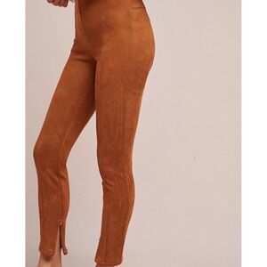 Anthropologie Faux Suede Leggings Ankle Zip Pants Western Women 29 Cowgirl Retro